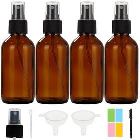 Bastelica front view of 4-pack amber bottles showing packaging and included items for convenience