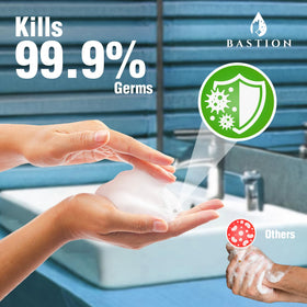 Bastion wall-mounted dispenser in office delivering consistent foam