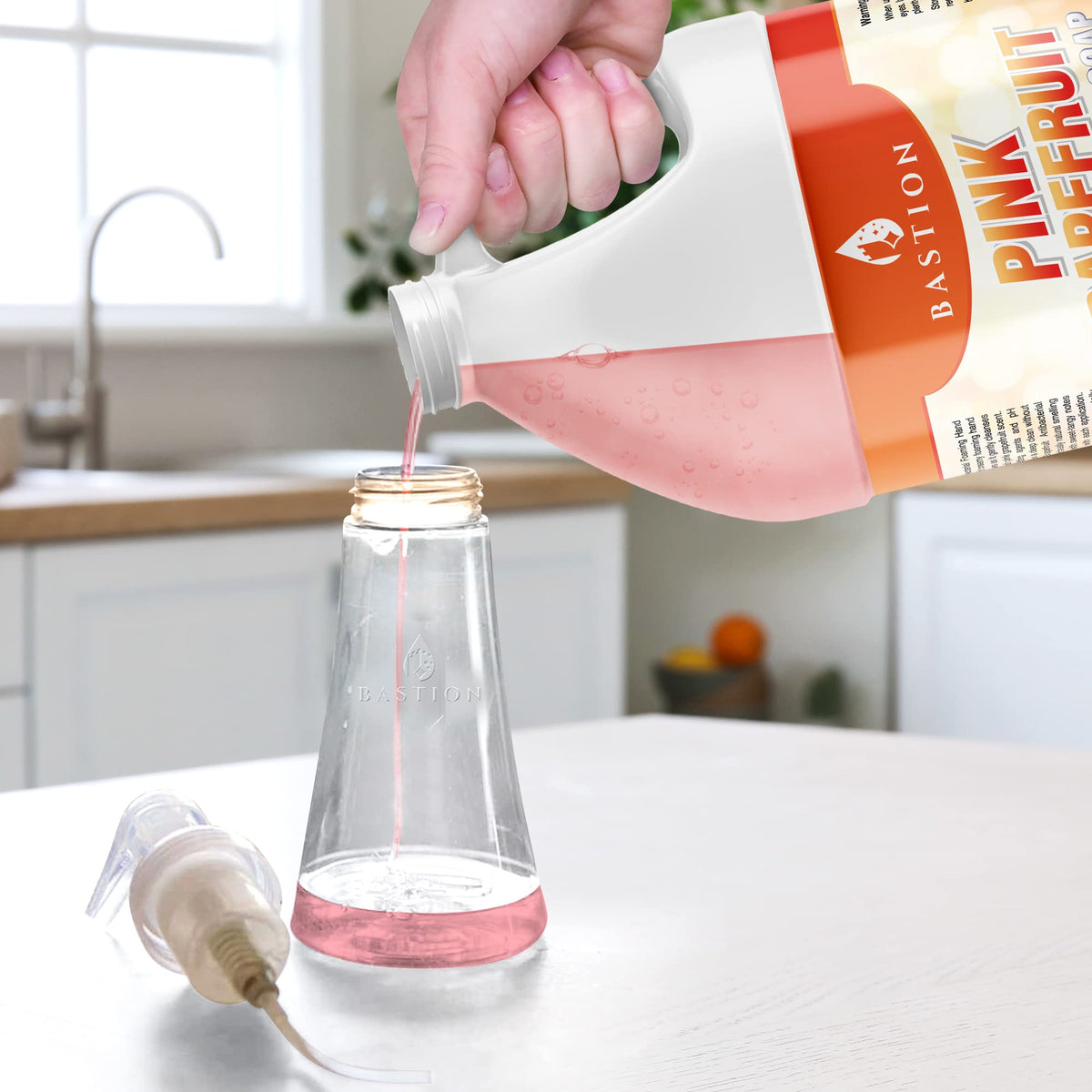 Bastion being dispensed from a foaming pump showing convenient use