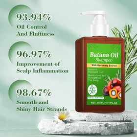 Batana Oil Shampoo before and after hair showing reduced breakage