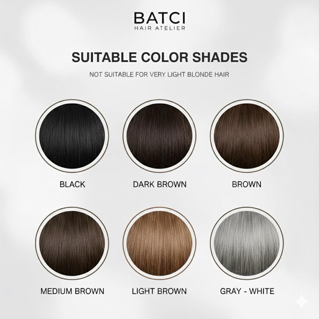 BATCI cream applied with fingertip demonstrating quick blending and immediate reduction of scalp visibility