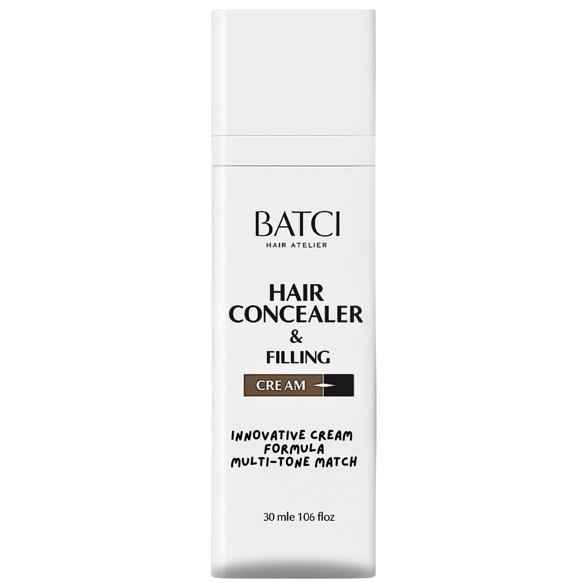 BATCI HAIR ATELIER front packaging showing tube and branding, clear product ID benefit