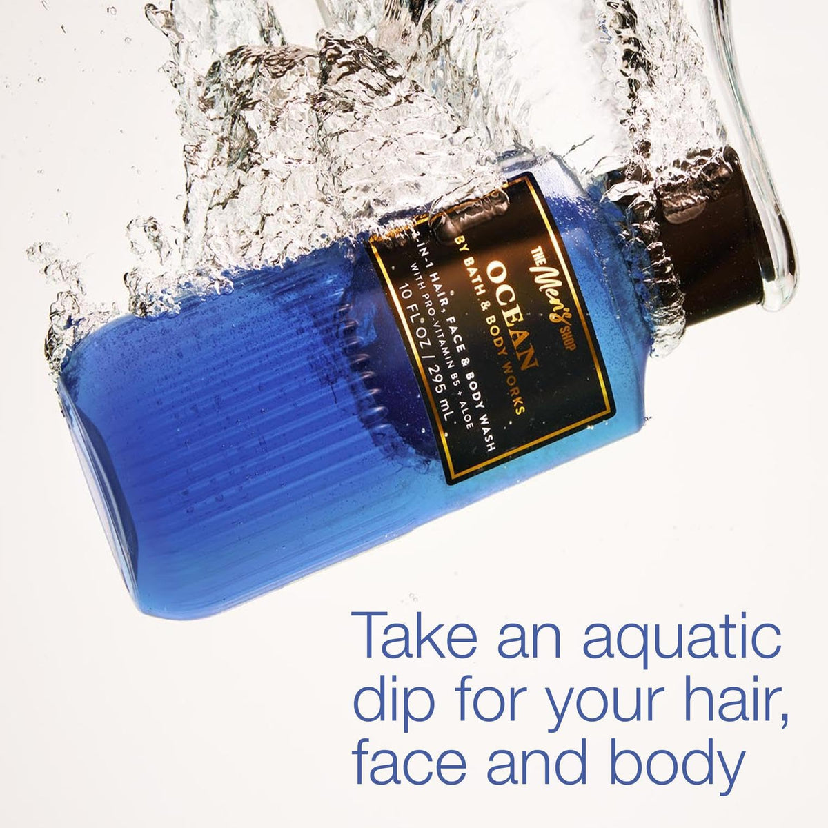 Bath & Body Works back label close-up listing ingredients and usage benefits