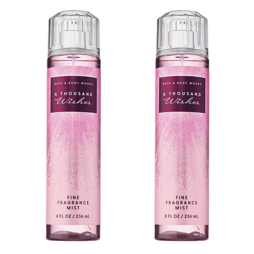 Bath & Body Works front packaging showing two A Thousand Wishes bottles and sparkle