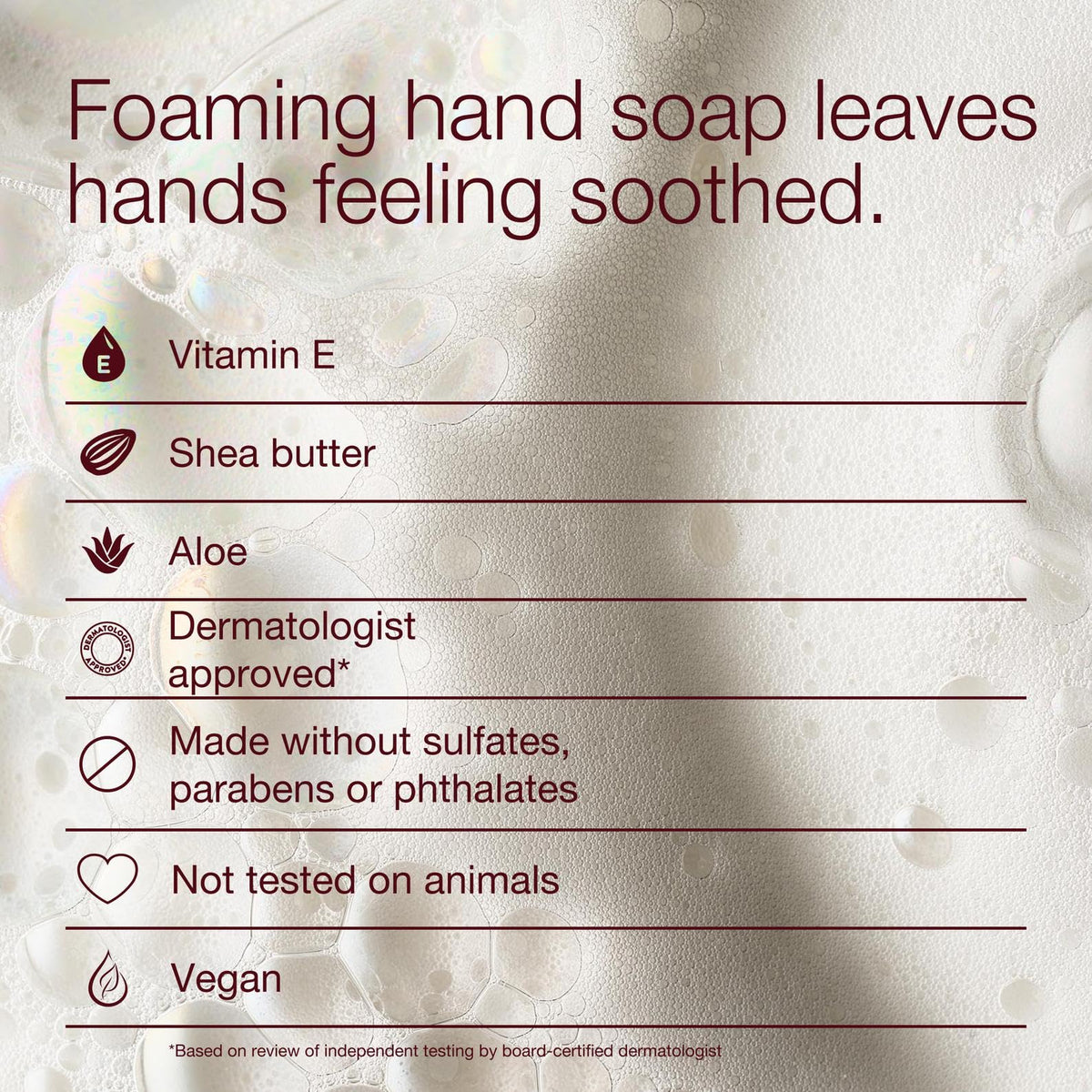 Bath & Body Works label closeup revealing ingredients and dermatologist-approved formula