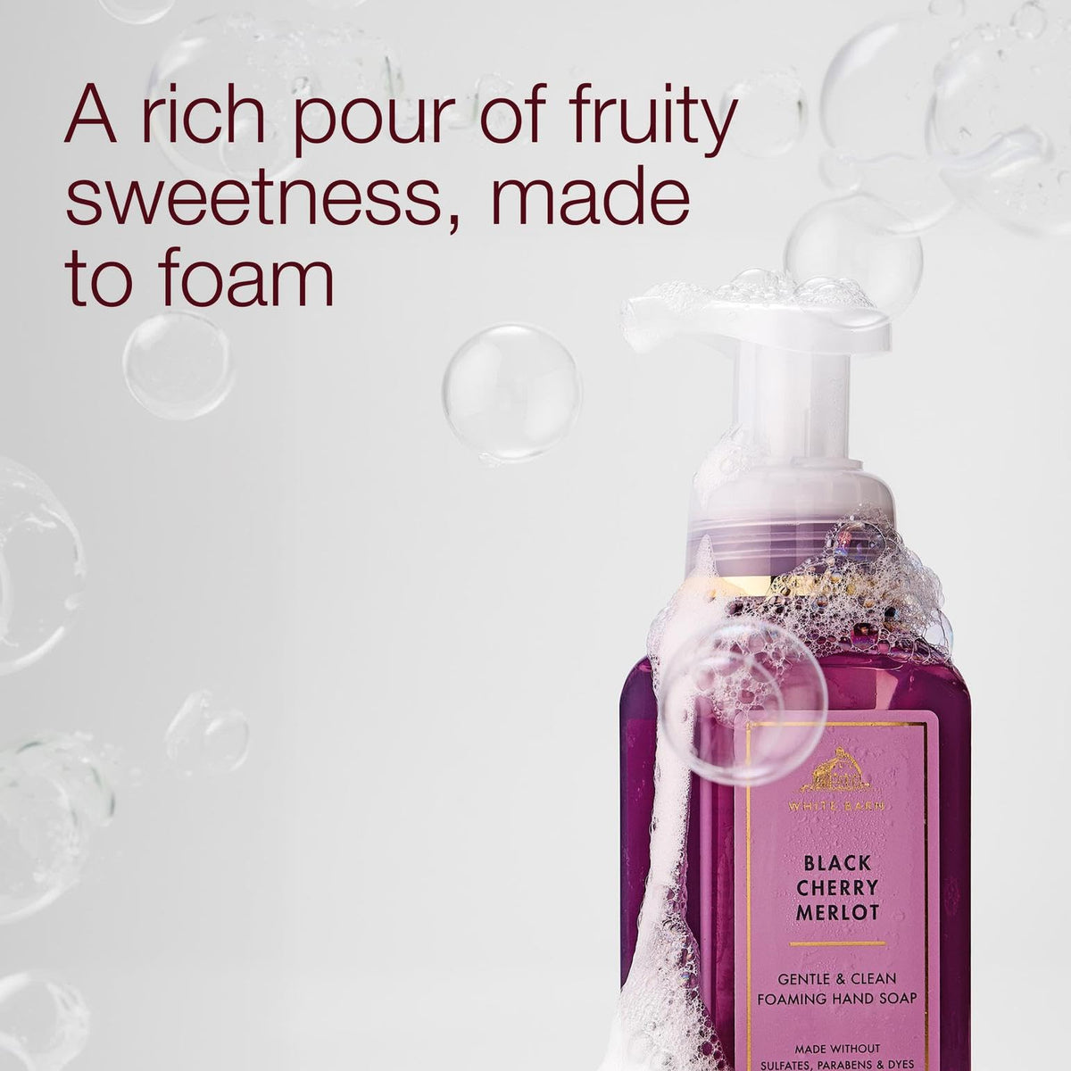 Bath & Body Works pump detail highlighting easy dispensing and controlled portion