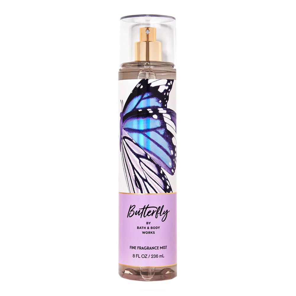 Bath & Body Works Butterfly front bottle showing elegant label and easy spray
