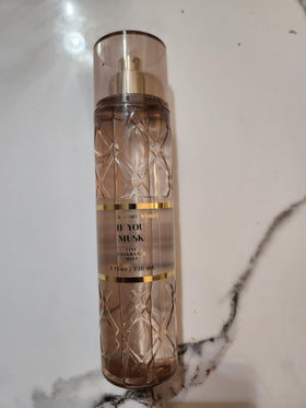 Bath & Body Works front packaging of If You Musk 8 oz showing label and bottle benefit of recognizable scent