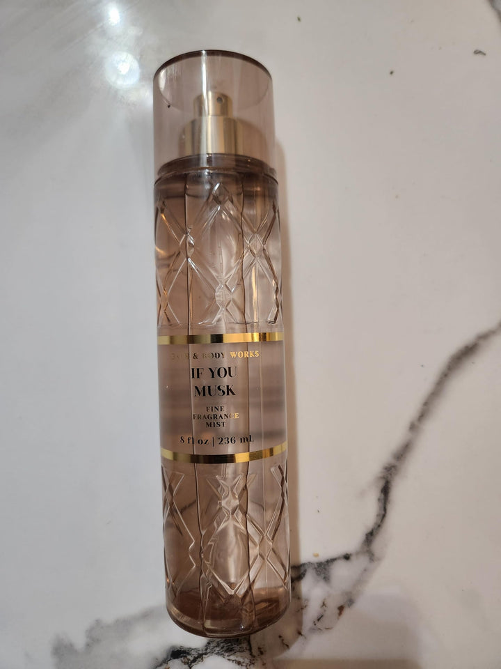 Bath & Body Works front packaging of If You Musk 8 oz showing label and bottle benefit of recognizable scent