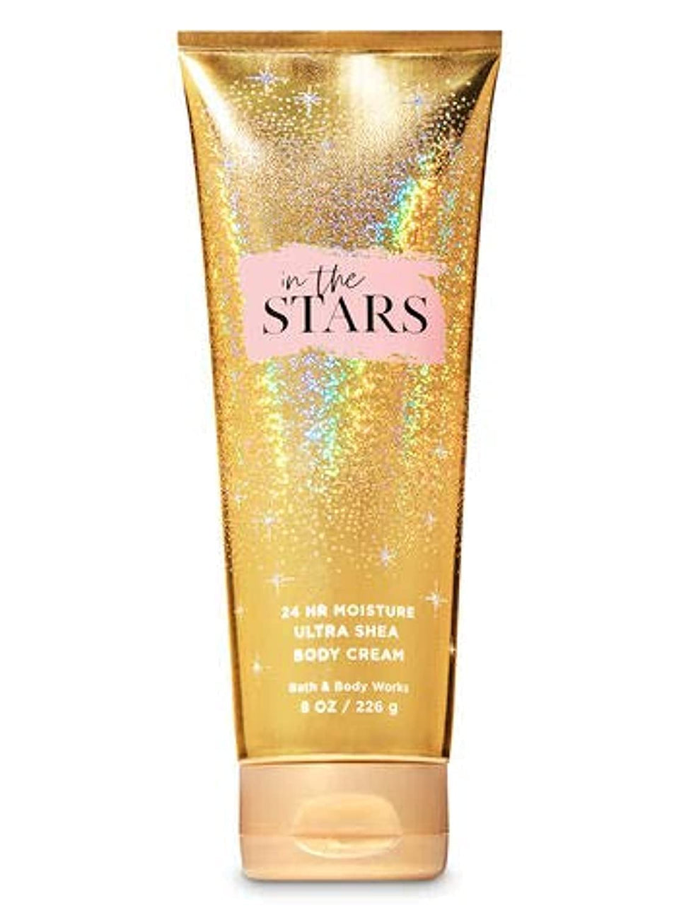 Bath & Body Works jar front view showing label and 8 oz size, highlighting brand hydration