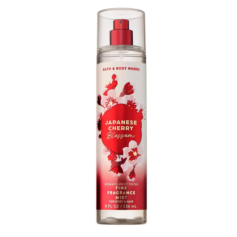 Bath & Body Works front packaging showing bottle and floral label benefits scent