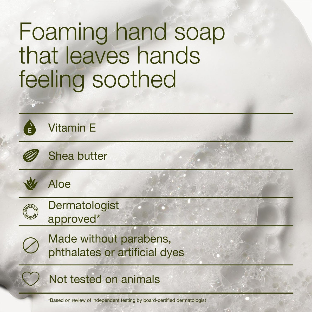 Bath & Body Works product label with ingredient list and dermatologist-reviewed badge for reassurance