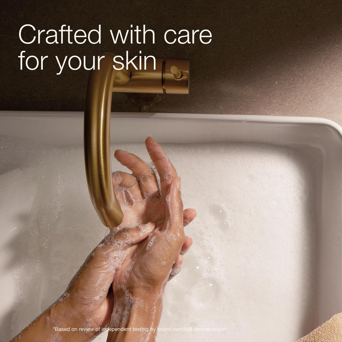 Bath & Body Works dispenser on kitchen counter providing quick, non-drying hand wash