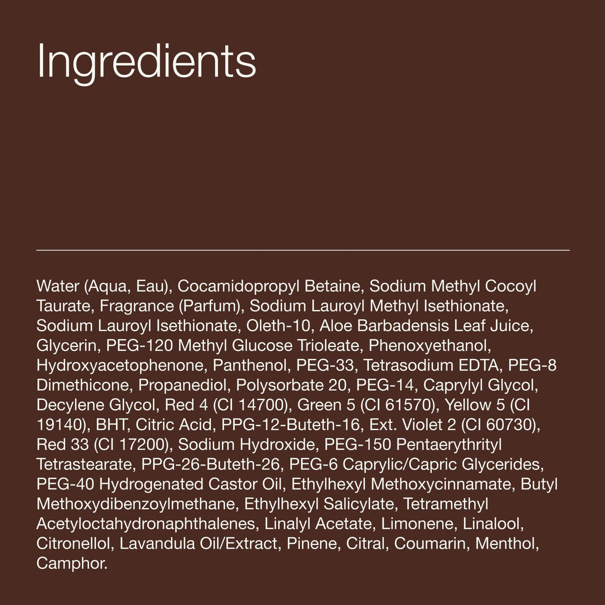 Bath & Body Works label closeup highlighting pro‑vitamin B5 and aloe benefit