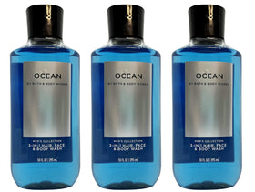Bath & Body Works Ocean in-shower use demonstrating convenient 2-in-1 cleaning for hair and body