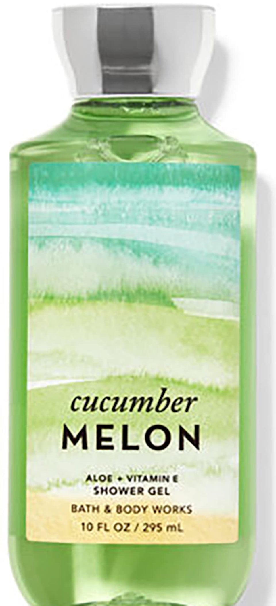 Bath & Body Works bottle front view showing label and Cucumber Melon scent