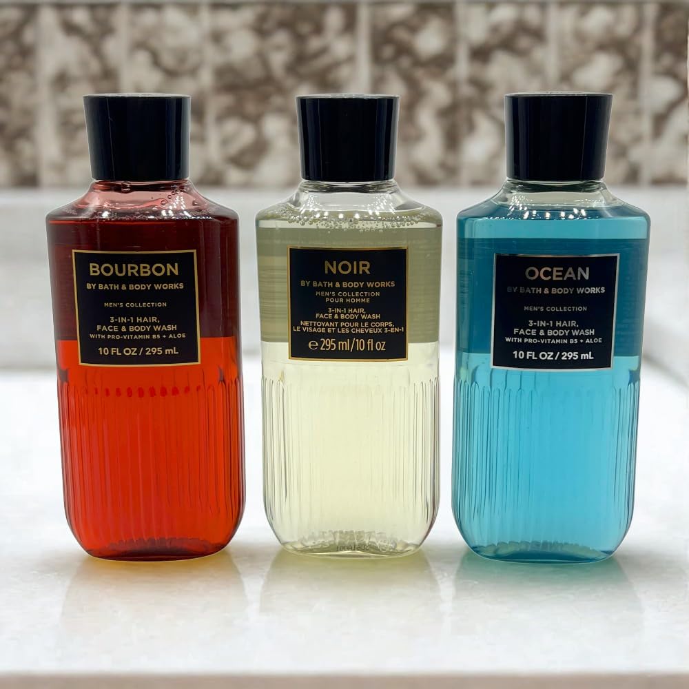Bath & Body Works bottles beside a hand to show compact travel-friendly size