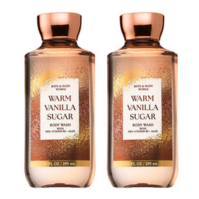 Bath & Body Works front packaging showing two warm vanilla sugar bottles and scent
