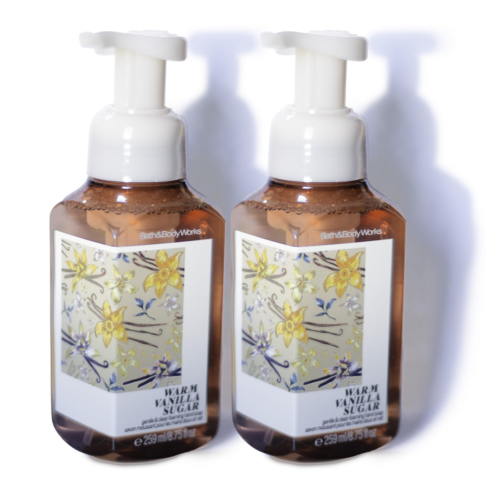 Bath & Body Works bottle front view showing label and warm vanilla fragrance