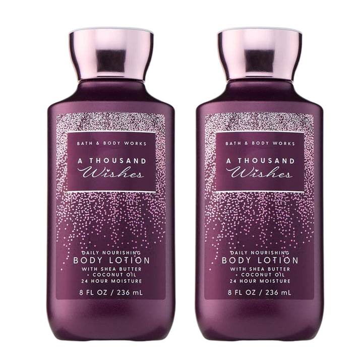 Bath & Body Works front packaging showing lotion tubes and festive label benefits
