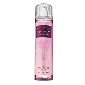 Bath & Body Works bottle front packaging showing A Thousand Wishes scent and branding benefit: joyful presentation