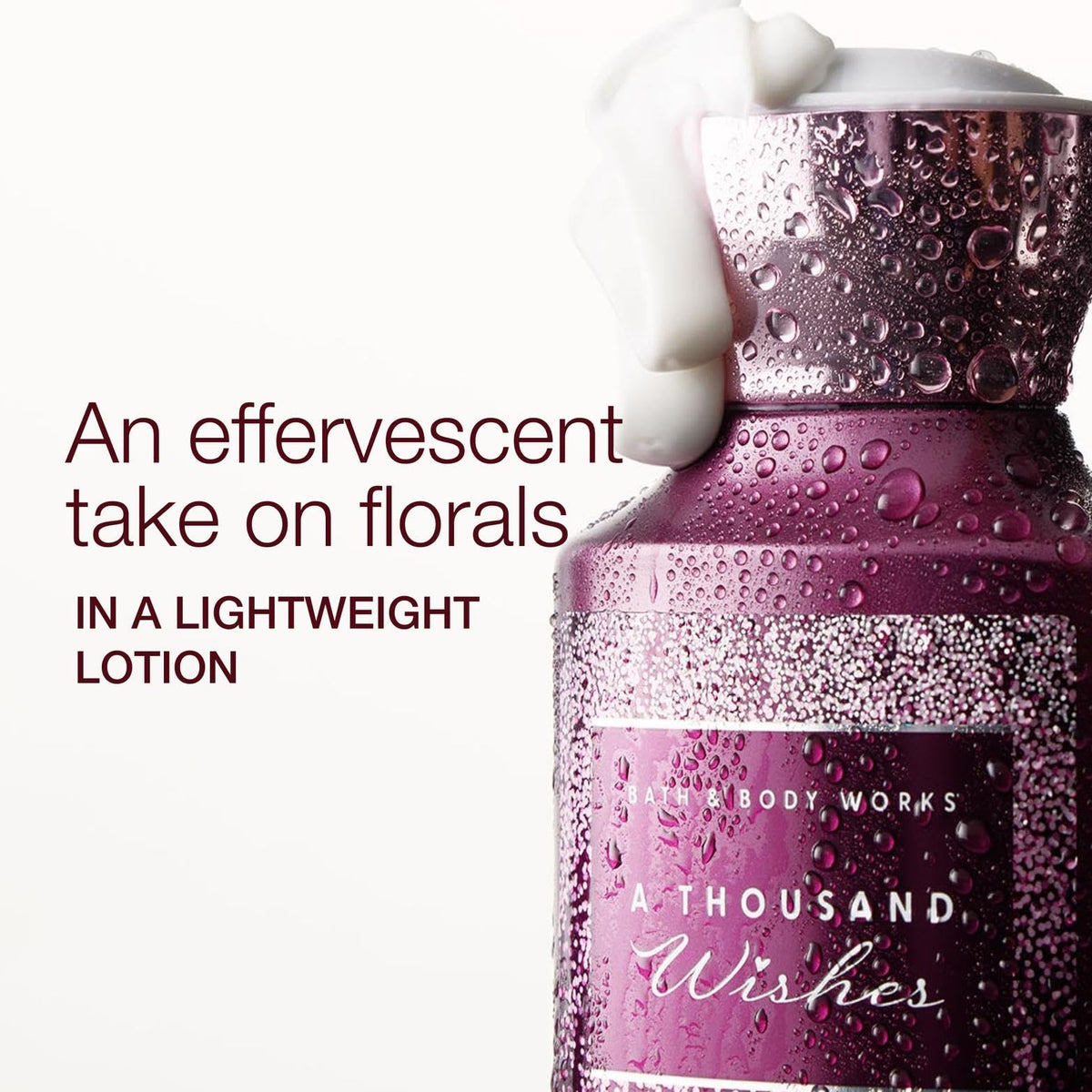 Bath & Body Works label close-up with readable ingredients and scent name benefit