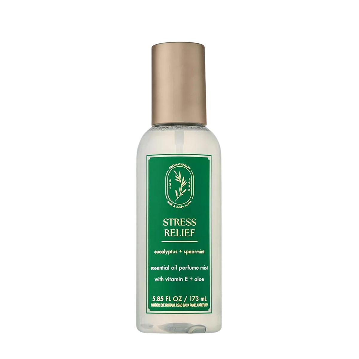 Bath & Body Works front packaging showing eucalyptus spearmint mist and benefit freshness
