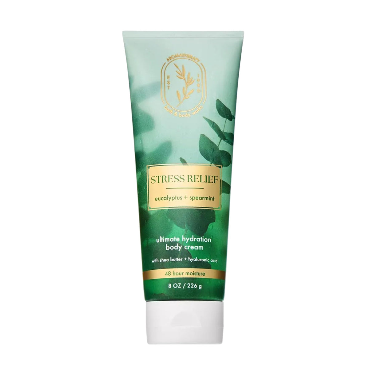 Bath & Body Works tub front view showing eucalyptus spearmint scent and size
