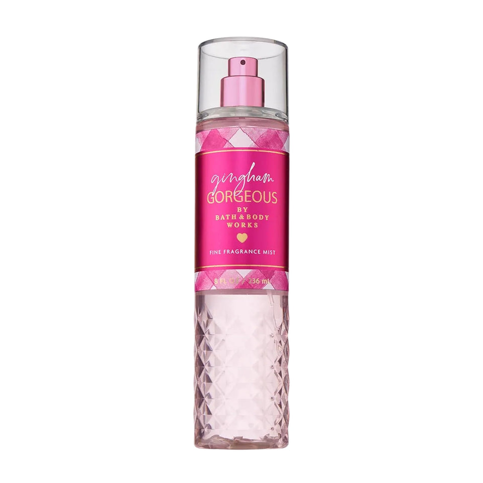 Bath & Body Works gingham gorgeous front packaging shows scent and size, appealing presentation