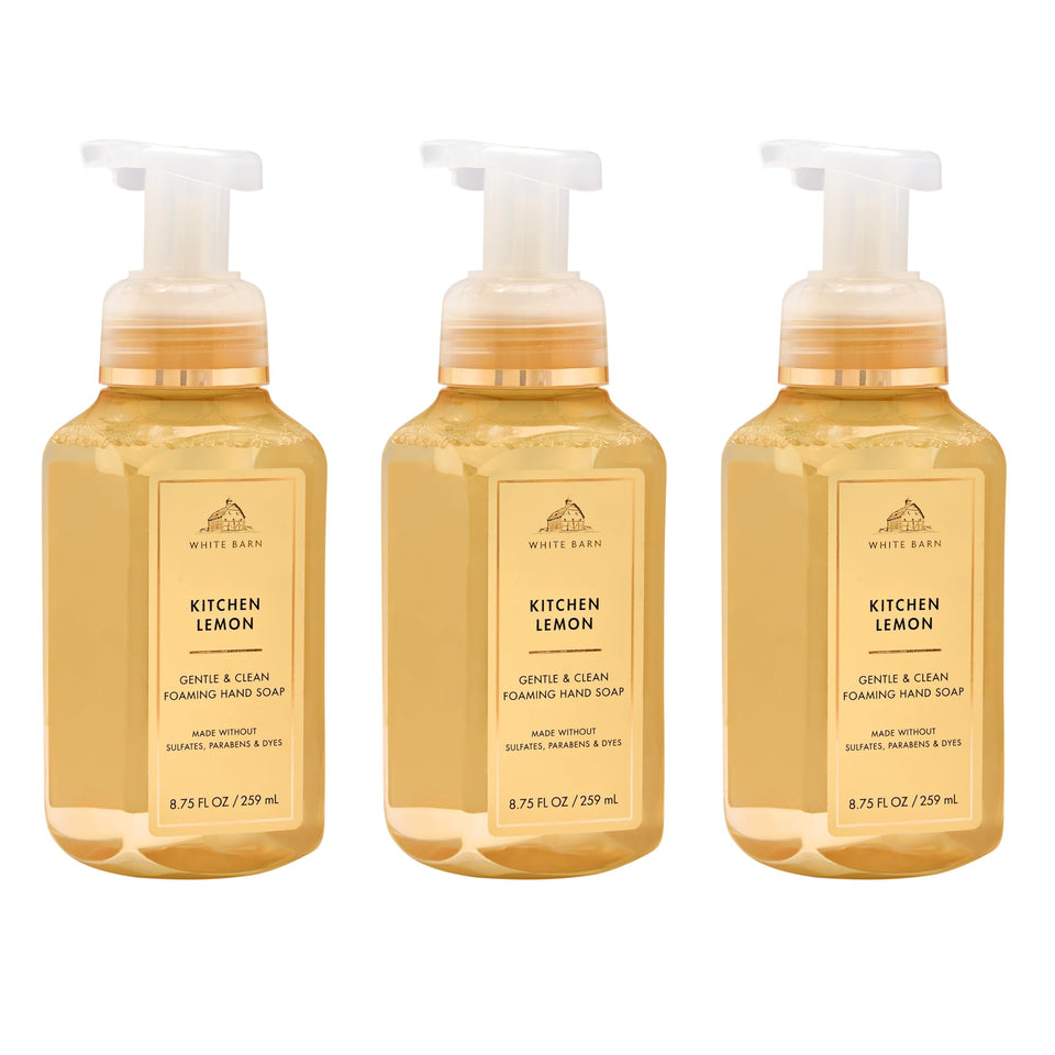 Bath & Body Works front packaging showing lemon scent and three-pack convenience