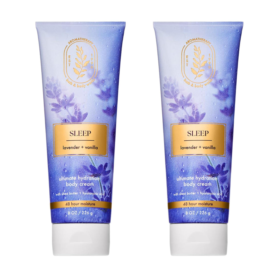 Bath & Body Works front packaging showing calm lavender vanilla scent and benefits