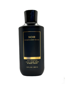 Bath & Body Works Noir For Men next to travel items showing compact travel convenience