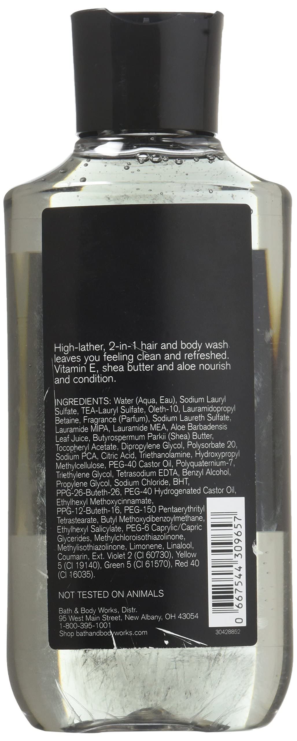 Bath & Body Works Noir For Men creamy lather texture showing moisturizing benefit