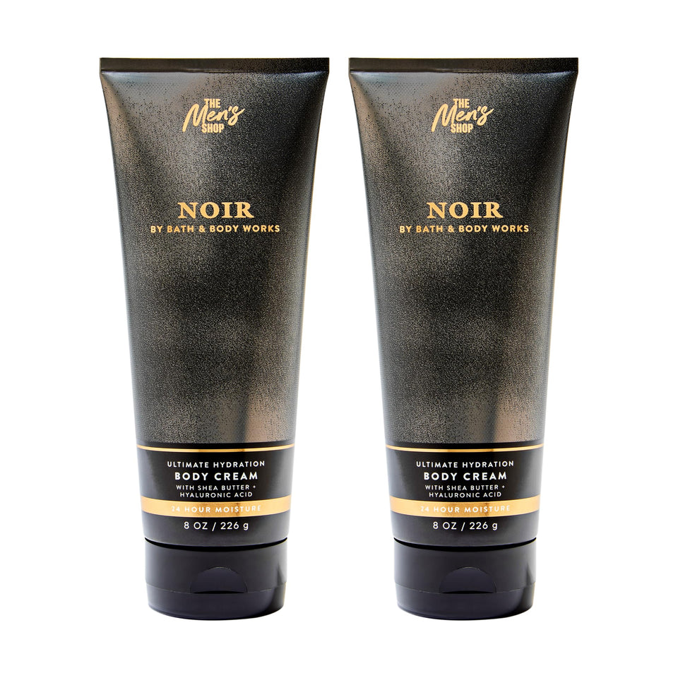 Bath & Body Works front packaging showing Noir two-pack and bold label, stylish gift appeal