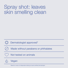 Bath & Body Works spray in use on chest showing quick freshness benefit