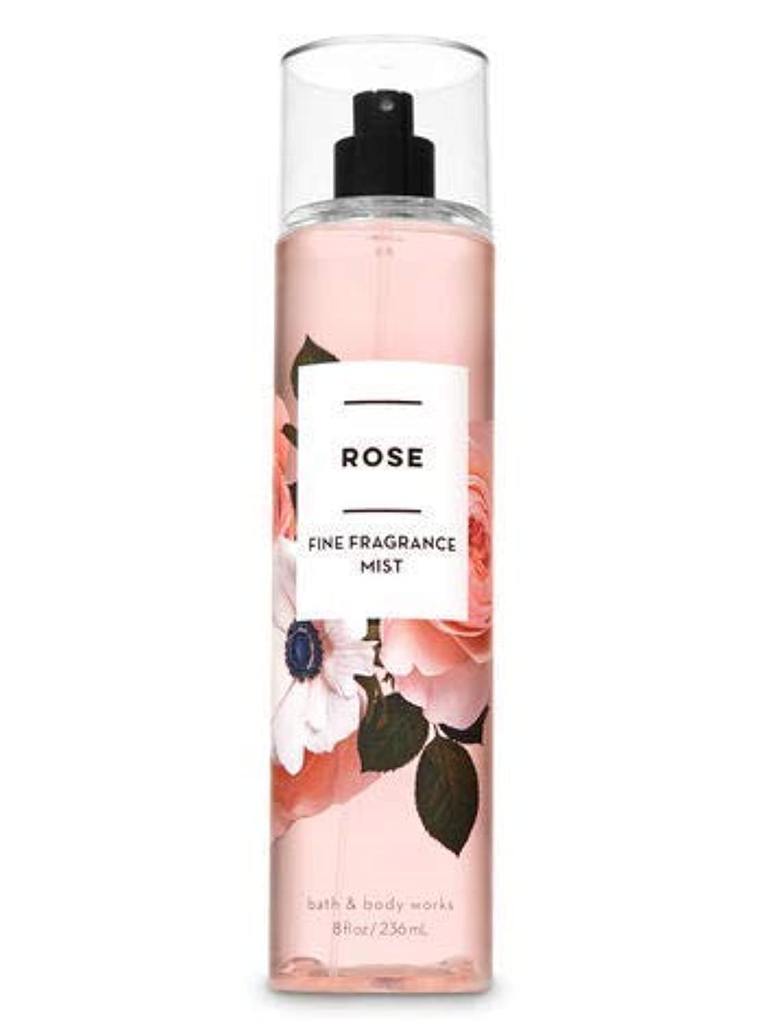 Bath & Body Works rose mist front bottle showing label and size for quick ID and benefit