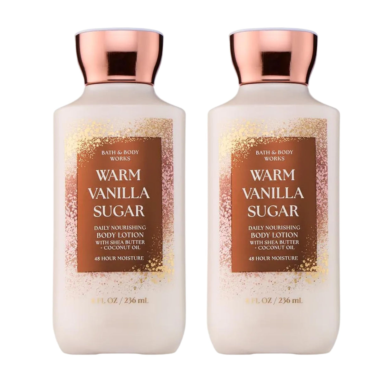 Bath & Body Works front packaging showing two 8 fl oz bottles and scent benefit