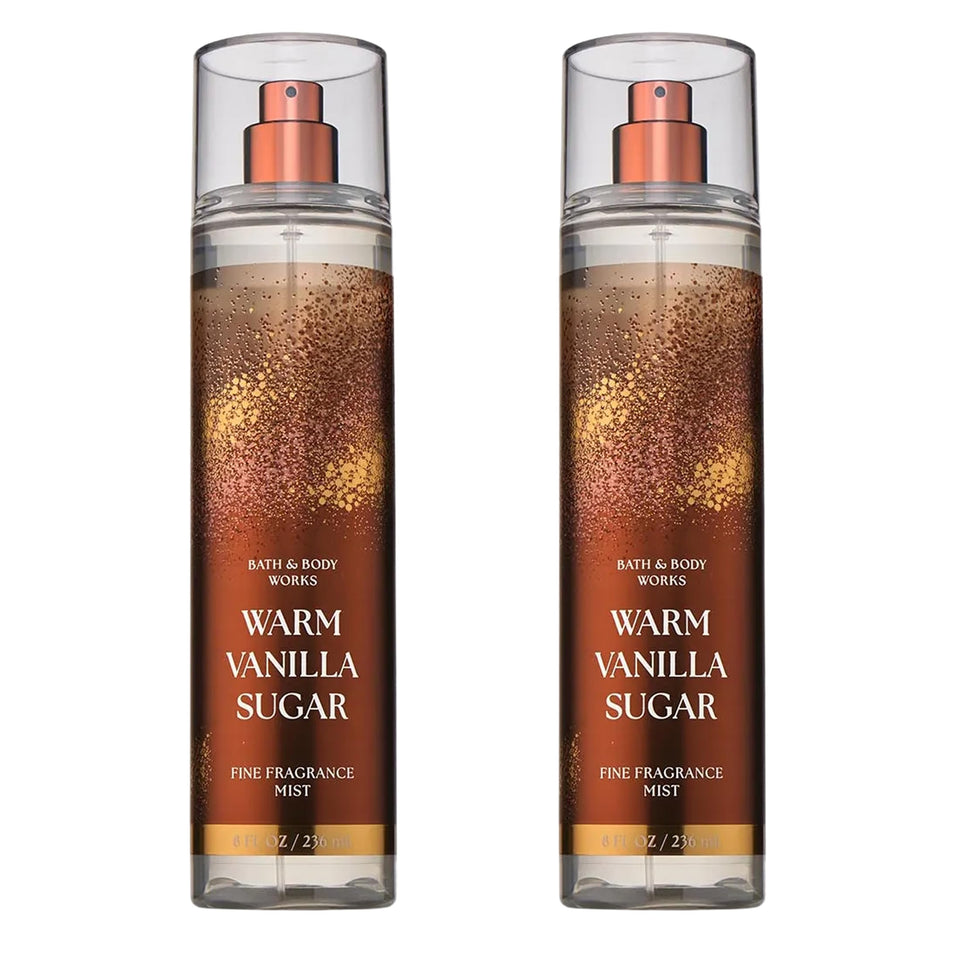 Bath & Body Works bottle front packaging showing warm vanilla sugar scent benefit