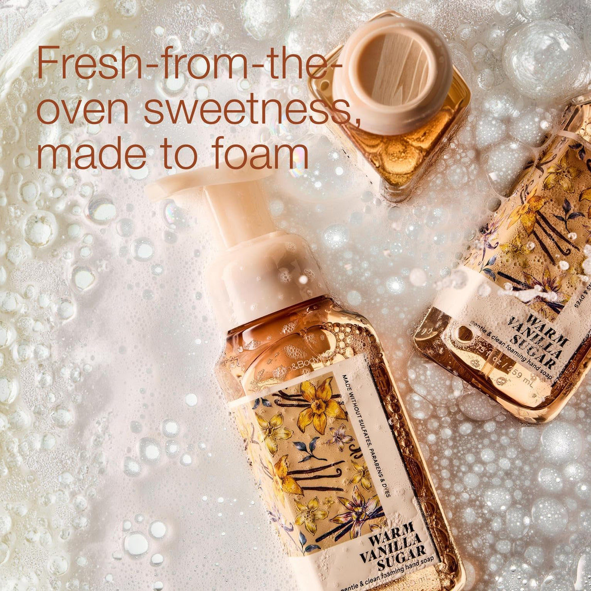 Bath & Body Works pump close-up highlighting easy-dispense pump for quick, mess-free use