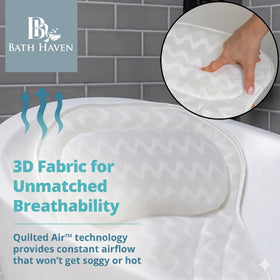 Bath Haven close-up of air-mesh quilt highlighting breathable fabric