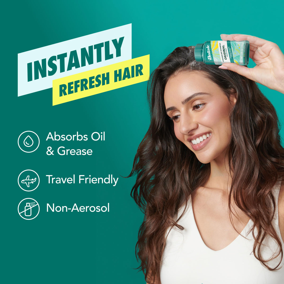 Batiste back label displaying usage instructions and clean-formula features