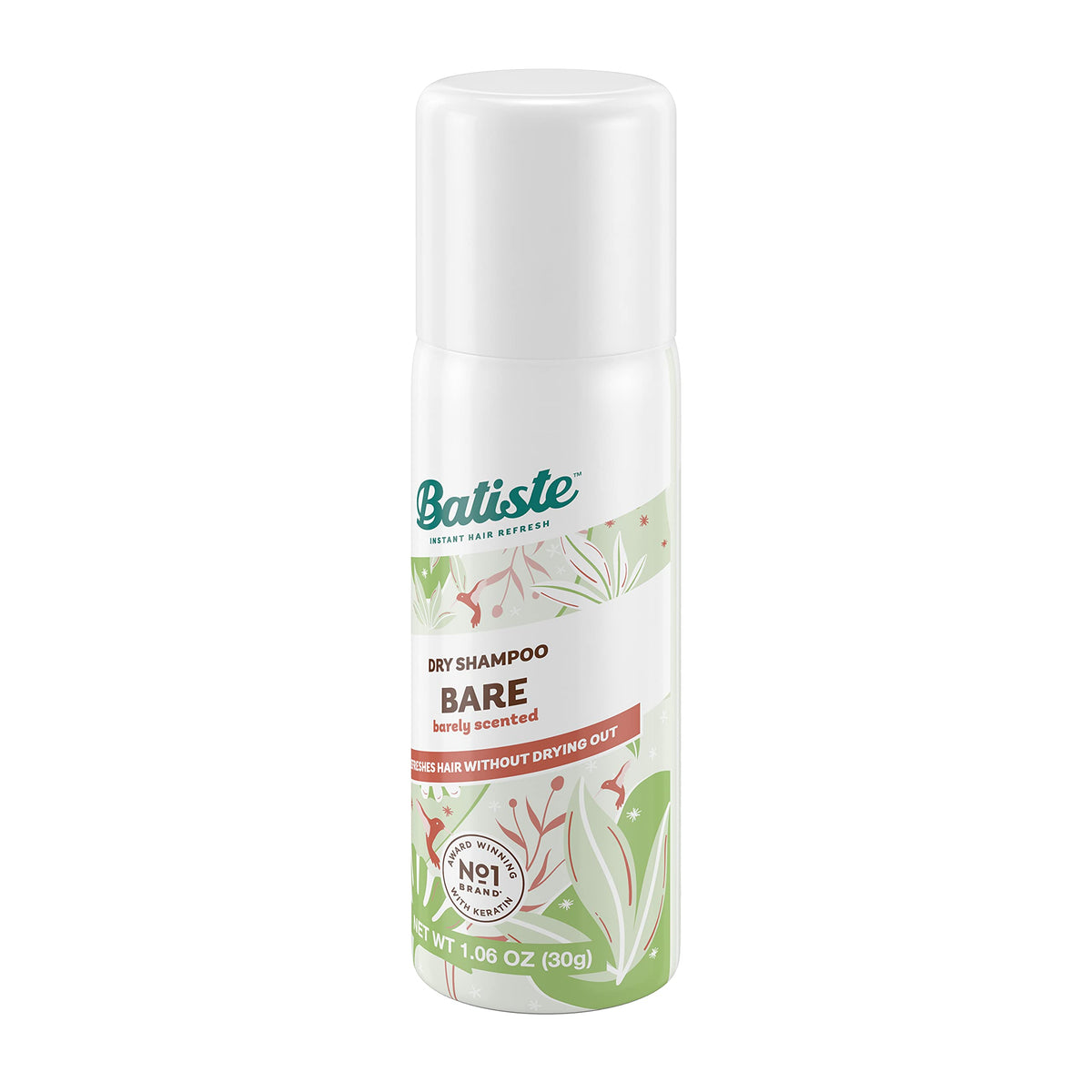 Batiste Bare mini spray closeup dispensing product for quick refresh benefit