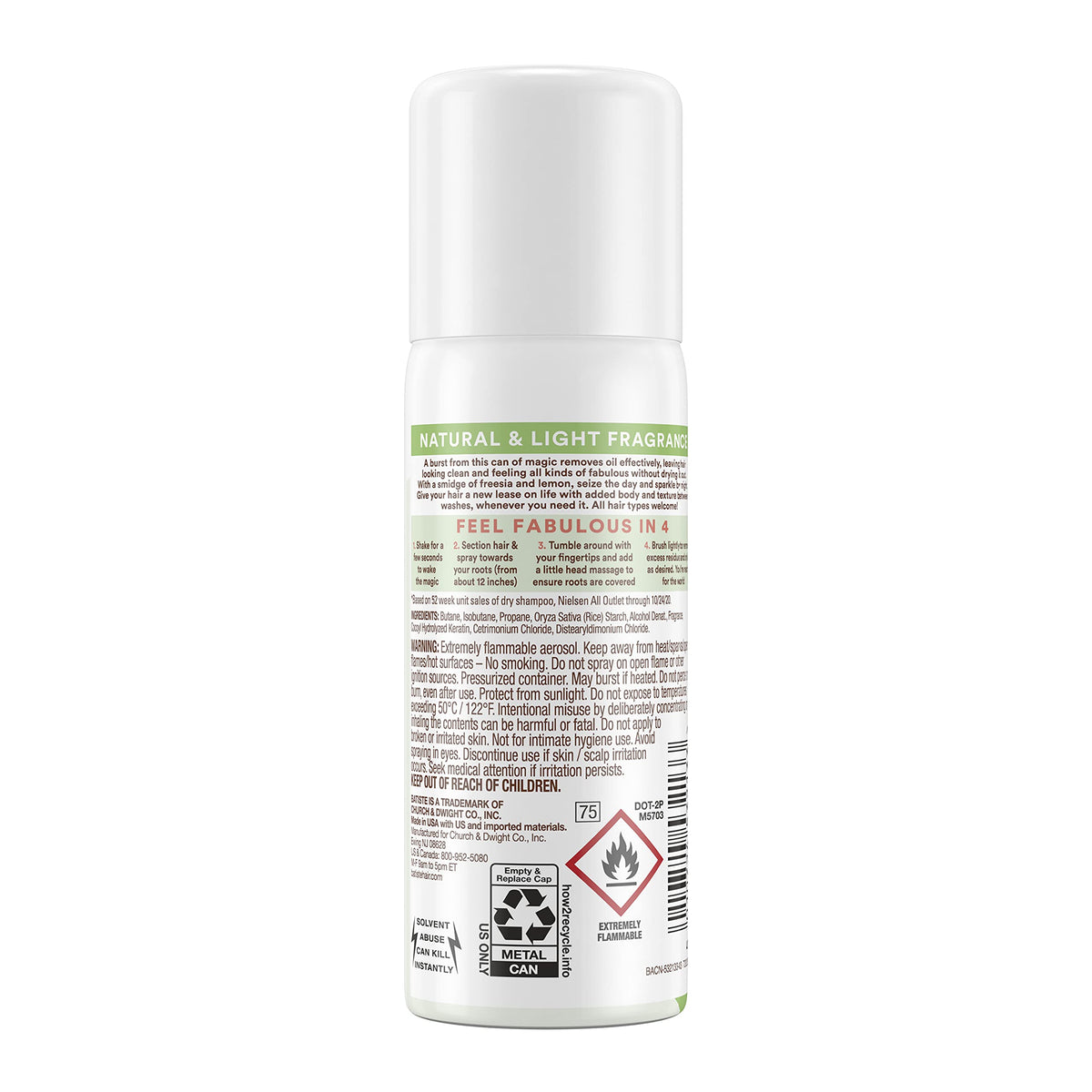 Batiste Bare mini inside a travel bag demonstrating portability and on-the-go refresh benefit