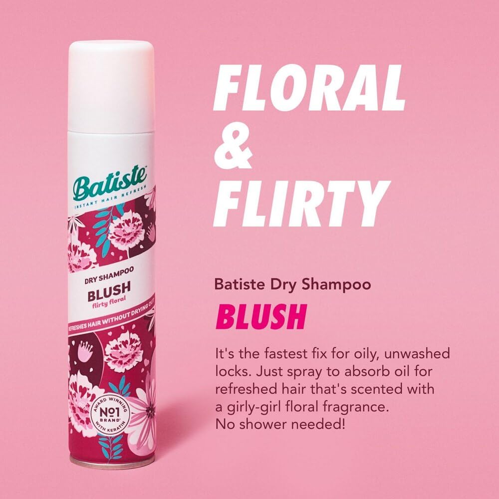 Batiste applying dry shampoo to roots demonstrating instant lift and volume