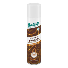 Batiste Brunette used on brunette hair in bathroom showing instant root refresh