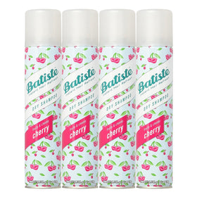 Batiste cherry front packaging showing four 6.73 oz cans and easy storage benefit