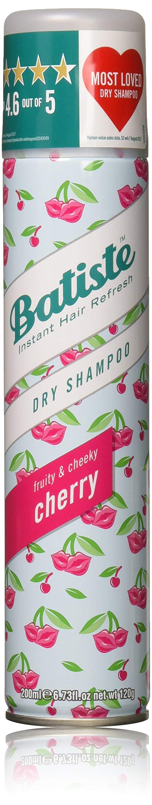 Batiste front packaging showing cherry dry shampoo and instant oil absorption benefit