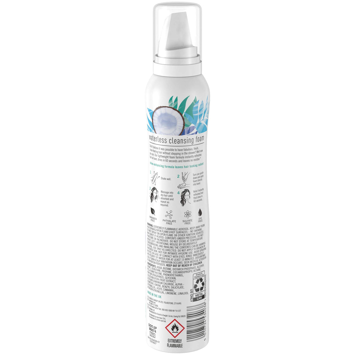 Batiste foam texture close-up showing airy lather benefit: fast-drying cleansing