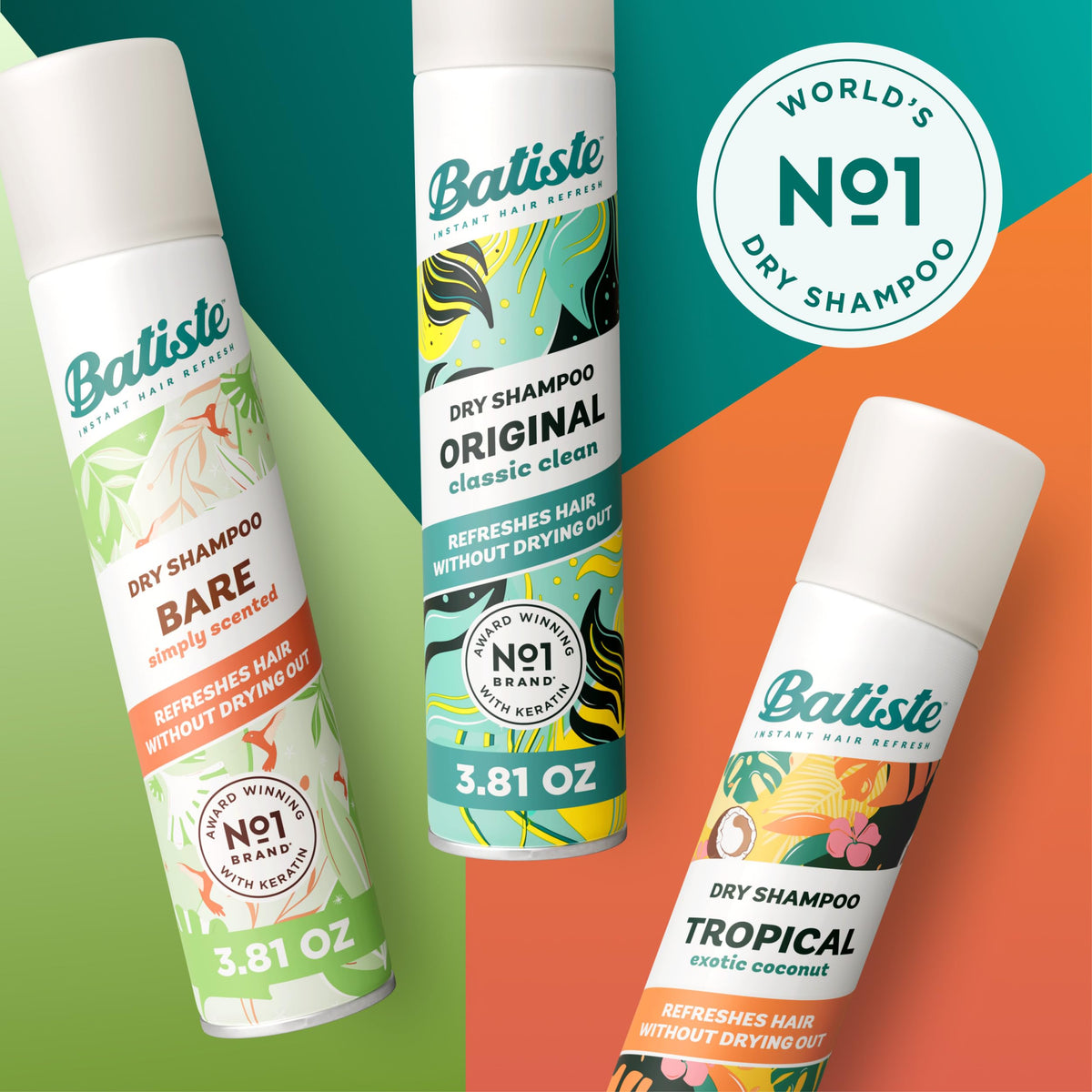 Batiste spray nozzle close-up demonstrating easy application benefit