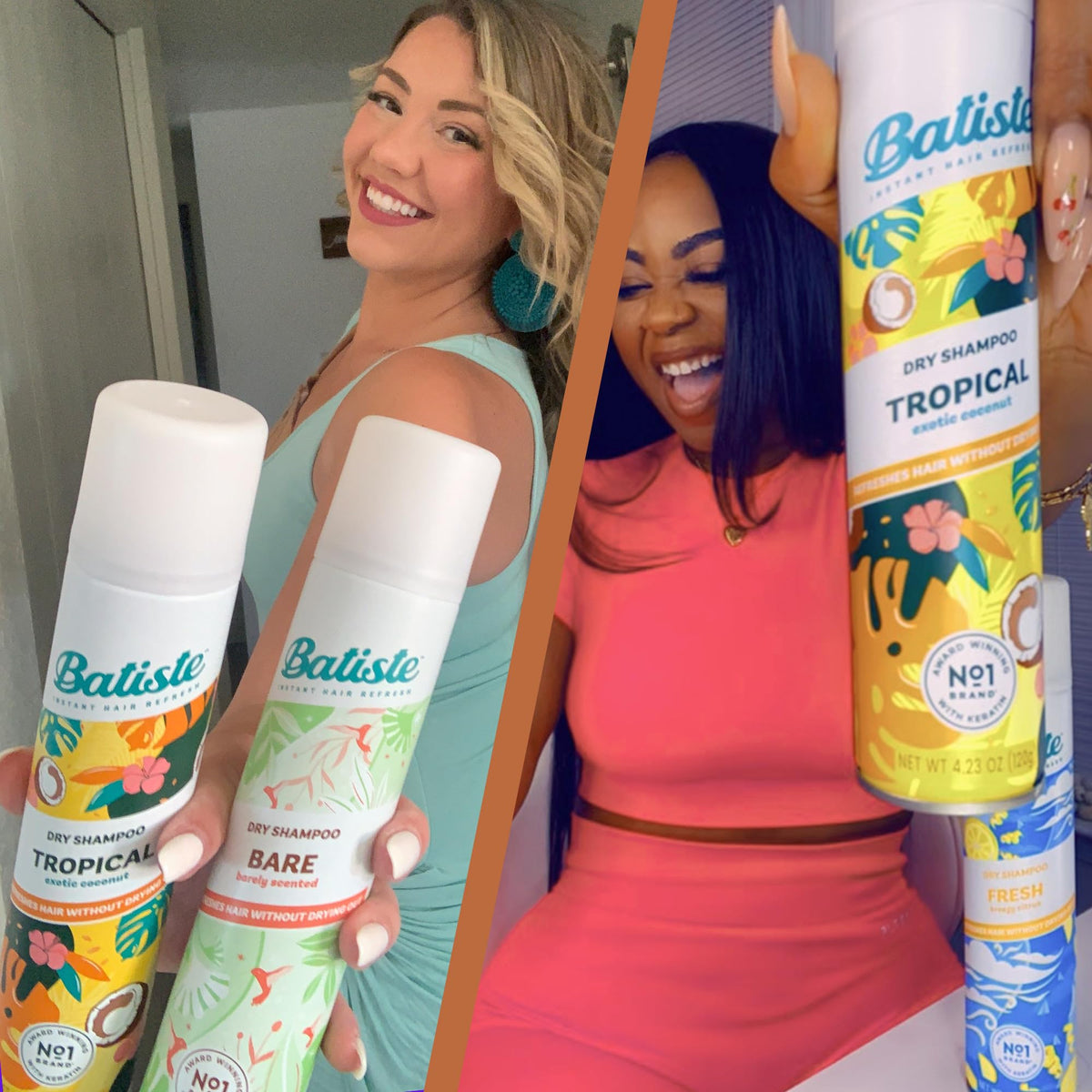 Batiste on dark brunette hair demonstrating color match and invisible finish